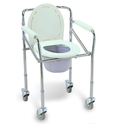 肘掛け付きトイレチェア - BES-BS034 - Besco Medical - バケツ付き / ローラー付き / 高さ調節可能な