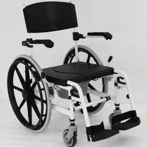 肘掛け付きトイレチェア - BES-BS040d - Besco Medical - ローラー付き / フットレスト付き