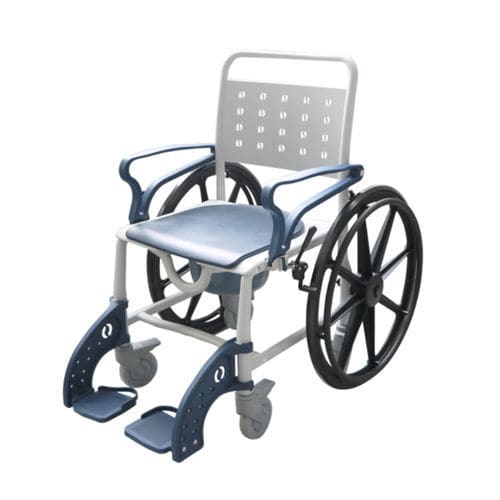 肘掛け付きトイレチェア - BES-BS039a - Besco Medical - ローラー付き / フットレスト付き / 折りたたみ式