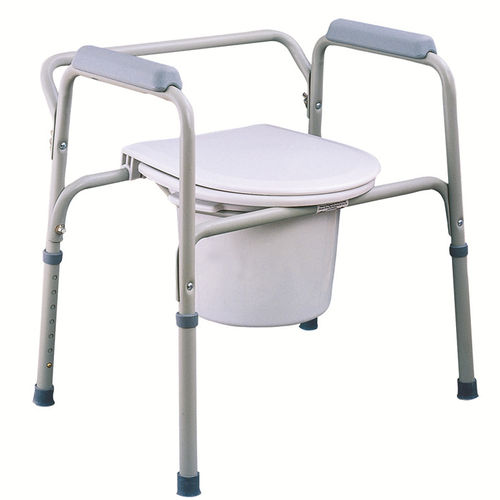 肘掛け付きトイレチェア - BES-BS029 - Besco Medical - バケツ付き / カットアウトシ－ト付き / 高さ調節可能な