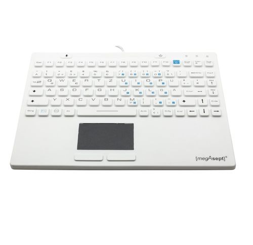 タッチパッド付き医療用キーボード - HYSILK97 - MEGABYTE Systemhaus GmbH - テンキー / シリコン / 抗菌性