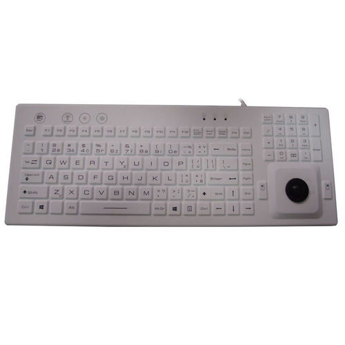 ポインティングデバイス付き医療用キーボード - P-M80TBL - PAC Technology - シリコン / 消毒可能 / USB