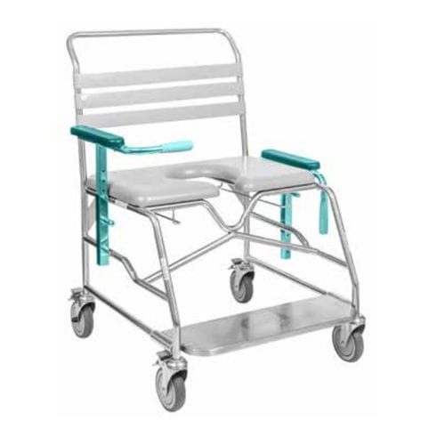 肘掛け付きシャワー用チェア - JH2036A-1 - Juvo Solutions - ローラー付き / フットレスト付き / 背もたれ付き