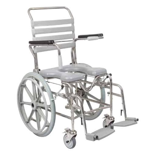 肘掛け付きシャワー用チェア - JH4041A - Juvo Solutions - ローラー付き / フットレスト付き / 背もたれ付き