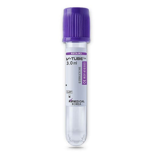 円筒形採取チューブ - V-TUBE™ - AB Medical, Inc. - プラスチック製 / サンプル回収用 / K3-EDTA