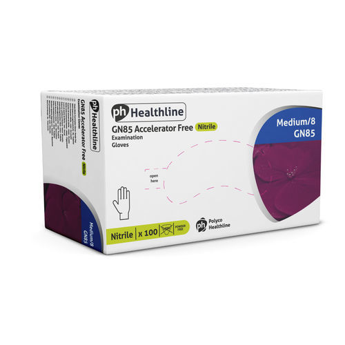 二トリル製手袋 - GN85 - Polyco Healthline - 医療用 / パウダーフリー / 非滅菌