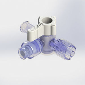 栓付きコネクタ - 581827 - Elcam Medical Italy - T形 / LUER®-lock