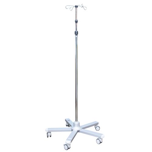 キャスター付きIV スタンド - SR 01 1314  - Çağdaş Medical - 4フック / ステンレス鋼製 / アルミニウム