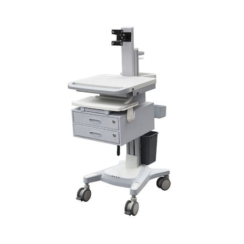 パネルPC用コンピュータ用台車 - MK-PC04 - Zhangjiagang Medi Medical Equipment - 高さ調節可能な / 引き出し付き