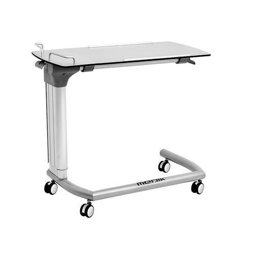 高さ調整可能オーバーベッドテーブル - YA-T01 - Zhangjiagang Medi Medical Equipment - キャスター付き / 傾斜 / 空気圧式作動