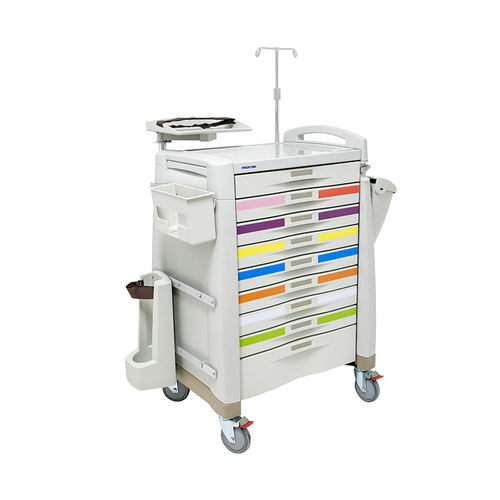 救急用カート - MK-PK02 - Zhangjiagang Medi Medical Equipment - 除細動器用 / 酸素ボンベ用 / アルミニウム製