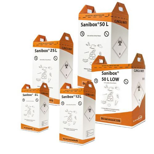 廃棄物用容器 - SANIBOX® orange - Daniels Healthcare - ハンドリング / ボール紙製 / 安全