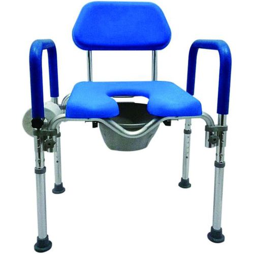 肘掛け付きシャワー用チェア - HT4060-BL - Forever Young Enterprise - カットアウトシ－ト付き / バケツ付き / 背もたれ付き