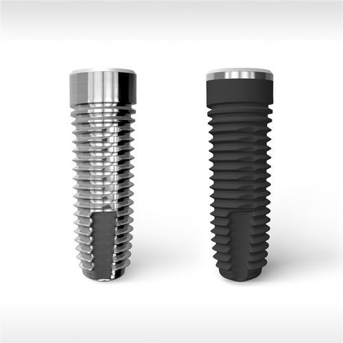 円筒形歯科インプラント - MINI - Double-lead thread  - AMT srl - チタン製