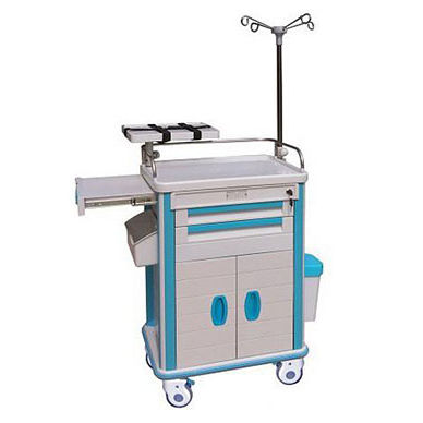 救急用台車 - KJW-ET002F - Guangdong Kareway Medical Technology - 引き出し2段式 / トレー付き / 点滴スタンド付き