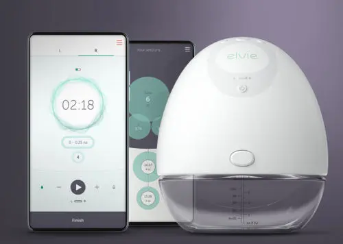 電動搾乳器 - Elvie - 充電式バッテリー付き / ダブルポンプ付 / 着用型