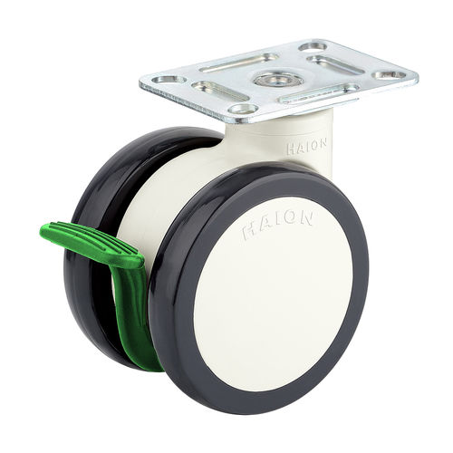 医療用ワゴン用車輪 - H322-6P100UNB/D - Haion Caster - 病院ベッド用 / 回転 / ブレーキ付き