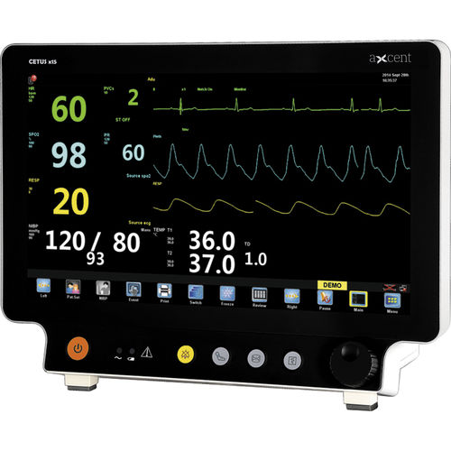 卓上患者モニター - CETUS x15 - aXcent medical - ECG / RESP / SpO2
