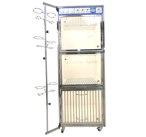 モジュール式動物用ケージ - KC-02e	 - EVG - EdenVetGroom - 3つ仕切り / キャスター付き
