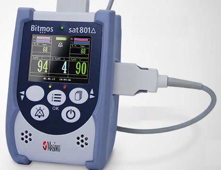 手持ち型パルスオキシメータ - sat 801 - Bitmos GmbH - 医療用 / USB / 分離型センサ付き
