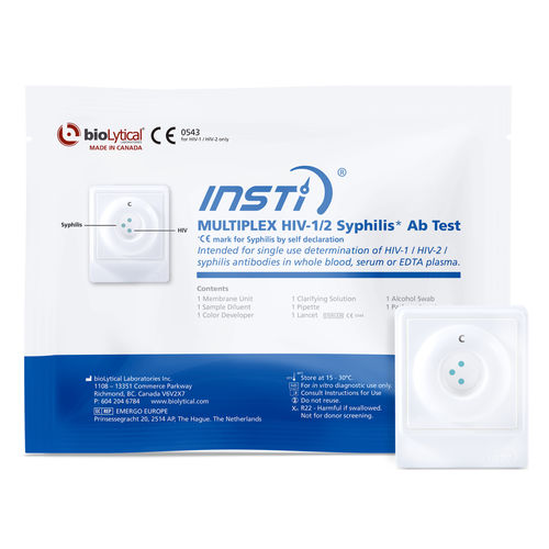 梅毒迅速検査キット - INSTI Multiplex  - bioLytical - IgG / 免疫グロブリンM / HIV