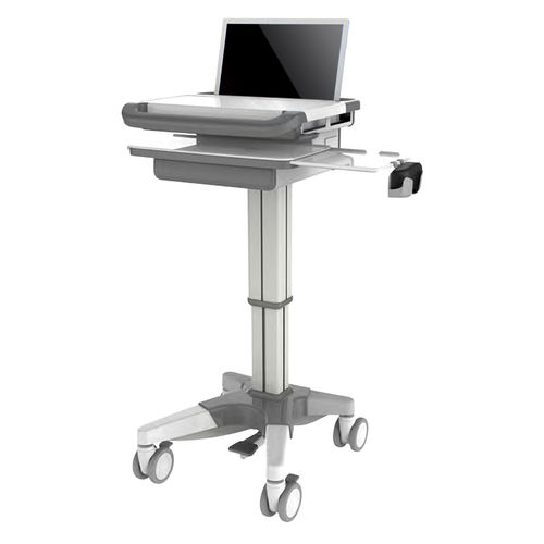 バッテリー式コンピュータ用台車 - HS-T-12 - Shandong HESOURCE Medical Equipment - 高さ調節可能な