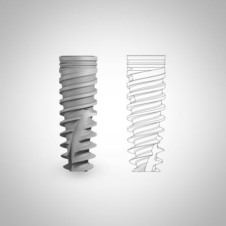 テーパー歯科インプラント - PSS  - PRECISE IMPLANT SYSTEMS - チタン製 / インターナル六角形 / アナトミカル