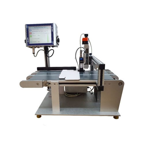 ダンボール用ラベル貼付機 - M-FSM-TIJmini - b+b Automations- und Steuerungstechnik GmbH - 手動式