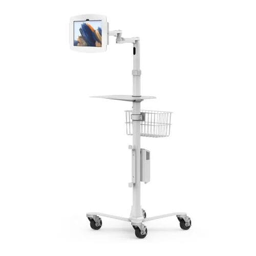 デジタルタブレット用コンピュータ用台車 - Galaxy Tab A8/A9+ Extended Medical Rolling Cart - Maclocks / Compulocks - セキュリティ