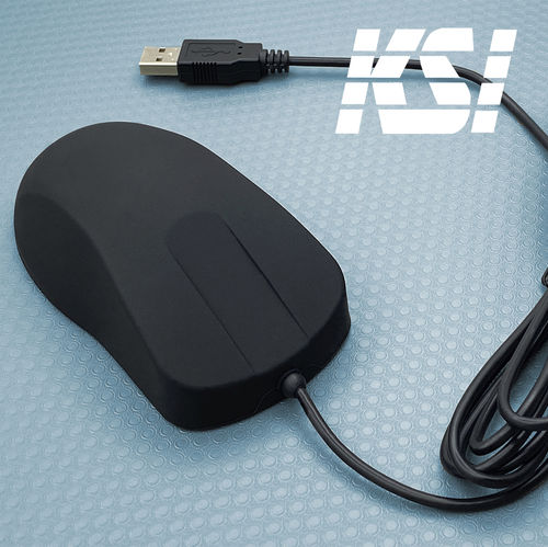 光学式医療用マウス - KB-MOUSE-BLACK - Key Source International - USB接続 / スクロールホイールセンサー / シリコン