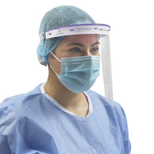 再使用可能フェイスシールド - Optec® 100 - Tecman Advanced Healthcare Products - 全面 / 大人用 / 小児用