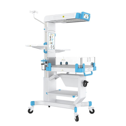 光線療法ランプ付き新生児の集中治療用保育器 - BRW-3000A/B - Being Technology - トレンデレンブルグ体位 / キャスター付き