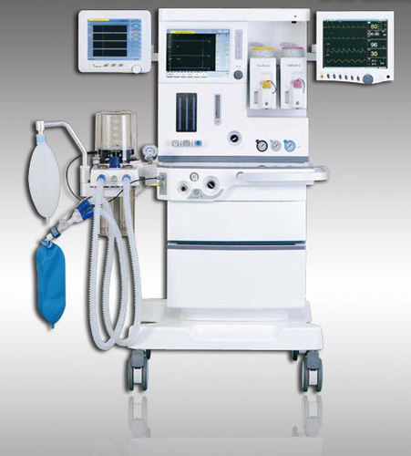 子供用麻酔ワークステーション - S6100 PLUS - HYZMED Medical - 台車上 / 呼吸モニタ / ガス排気システム付き