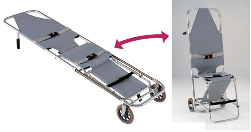 折りたたみ式ストレッチャー機能付き車椅子 - Matsunaga Manufactory - 手動式 / 3セクション / ローラー付き