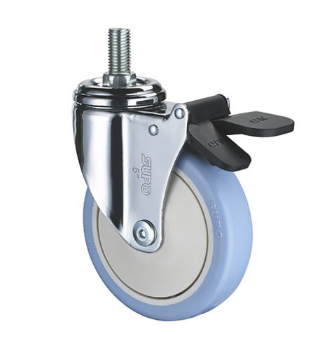 ポリウレタン製車輪 - 1M-C01-02D-100-271 - Zhongshan Xiangrong Caster Manufacturing Co.,Ltd - ブレーキ付き / 回転