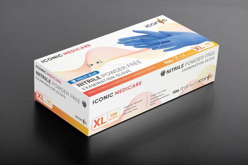 二トリル製手袋 - Iconic Medicare - 診察用 / パウダーフリー / 非滅菌