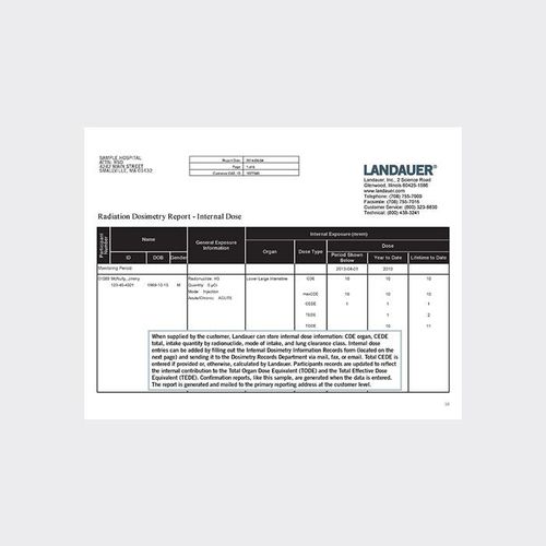 リポーティング用ソフト - Internal Dose - LANDAUER - 病院用 / 歯科用 / 獣医用