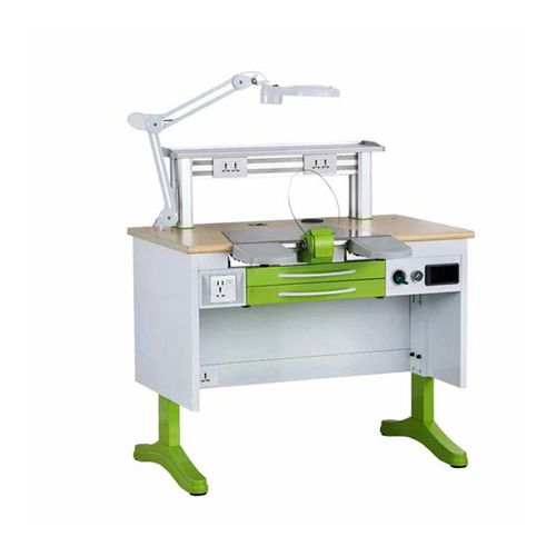 照明付き歯科研究室用ワークステーション - JT-52 - Tangshan UMG Medical Instrument - シェルブ付き / 卓上 / ステンレス製