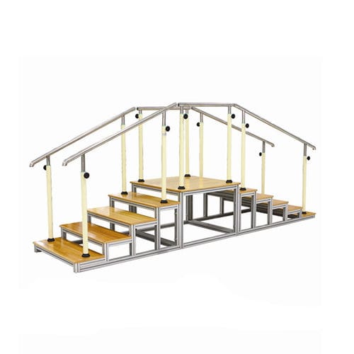 一直線リハビリ用階段 - KD-FTI-04 - Changzhou KonDak Medical Rehabilitation Equipment - 手すり2つ / スロープ付