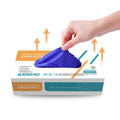 二トリル製手袋 - GATAMO - 診察用 / 洗浄用 / パウダーフリー