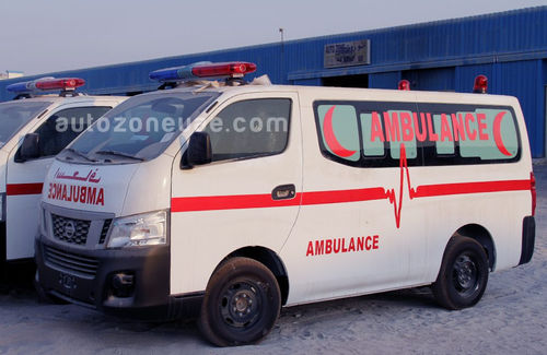 集中治療用救急車 - Nissan-NV350 - AUTO ZONE ARMOR AND PROCESSING CARS L.L.C - ワゴン車タイプ / 酸素療法付き / ディーゼル