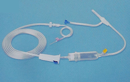 Yポートコネクター付き輸液セット - 1015 - Rongbo Medical - 点滴筒付き / 栓付き