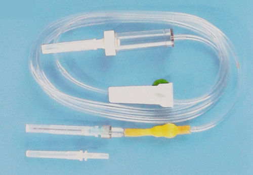 点滴筒付き輸液セット - 1069 - Rongbo Medical - 栓付き