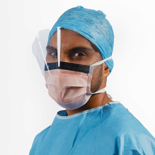 タイプIIRサージカルマスク - FLUIDSAFE™ - ISOL8 Healthcare - ポリプロピレン製 / ラテックス不使用 / バイザー付き