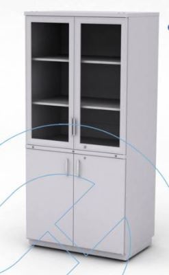 理化学ガラス製品用キャビネット - 02-02.724 - Labexpert - 実験用 / 棚付き / 金属製