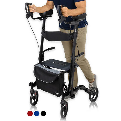 4輪歩行車 - MOB1033RED - Vive Health - アルミニウム製フレーム / 座席付き / 高さ調節可能