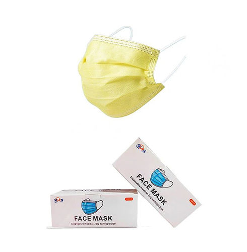 大人用サージカルマスク - Xiantao Yuanjie Nonwoven Products - 1箱50枚入り / 黄色 / 3層