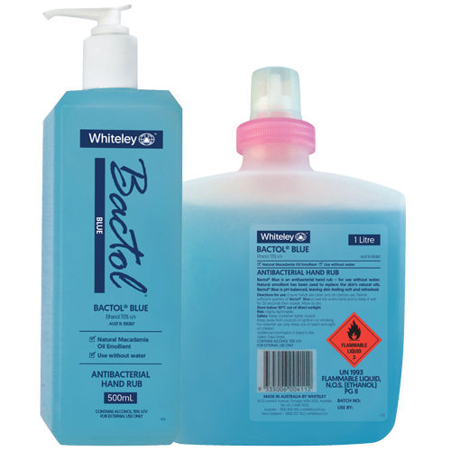 70%手指消毒剤 - Bactol® Blue - Whiteley - 500mL / 1000ml