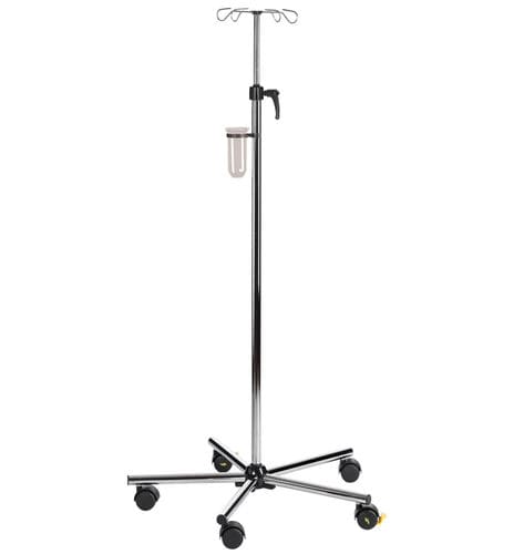 キャスター付きIV スタンド - MEDI-CARE Mini - SIMPEX - 4フック / ステンレス鋼製 / 高さ調節可能な