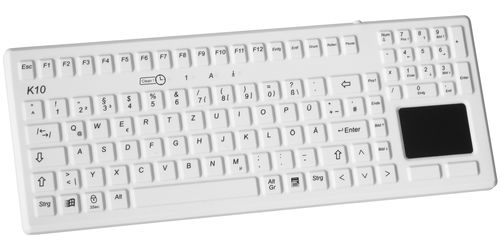 タッチパッド付き医療用キーボード - K10-MED - CURSOR CONTROLS - インターナショナルレイアウト付き / シリコンゴム製 / USB